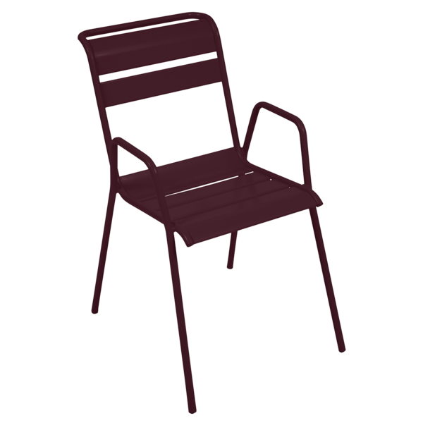 Fermob - Fauteuil de jardin acier cerise noire bridge Monceau Fermob