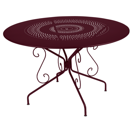 Fermob - Table de jardin ronde acier cerise noire 6 personnes Montmartre Fermob