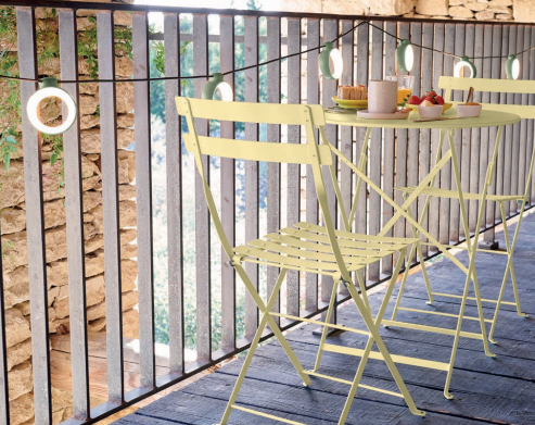 Fermob - Table de jardin ronde pliante acier miel 2 personnes Bistro Fermob - Image 2