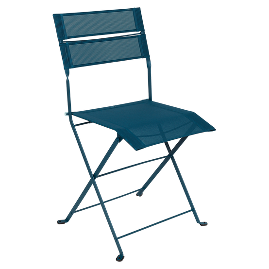 Fermob - Chaise de jardin pliante acier textilène bleu acapulco Latitude Fermob