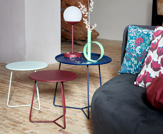 Fermob - Table d'appoint d'extérieur ronde acier cerise noire Cocotte Fermob - Image 1