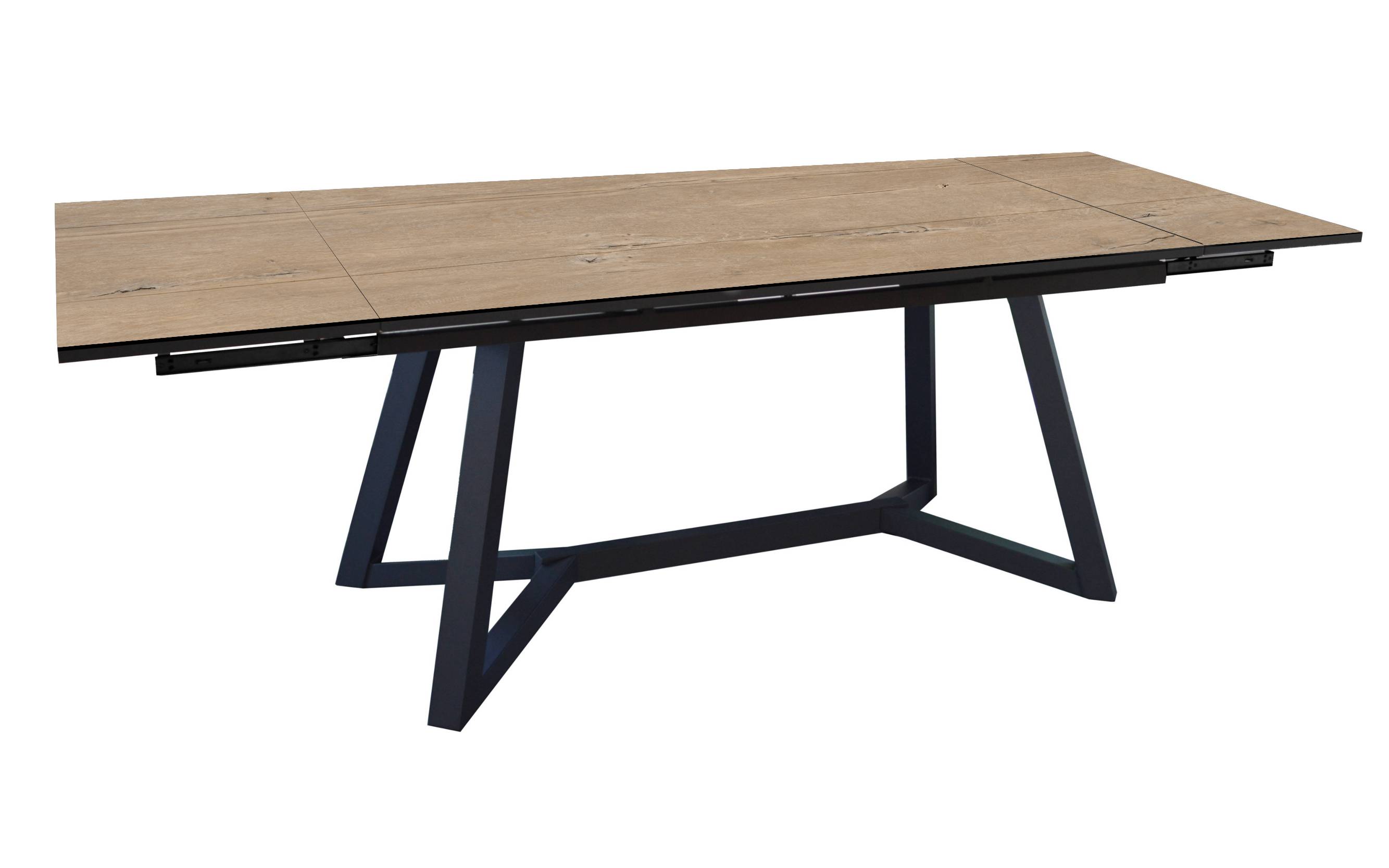 Ecloz - Mesa de jardín extensible cerámica marrón madera 8/12 personas Matera ECLOZ