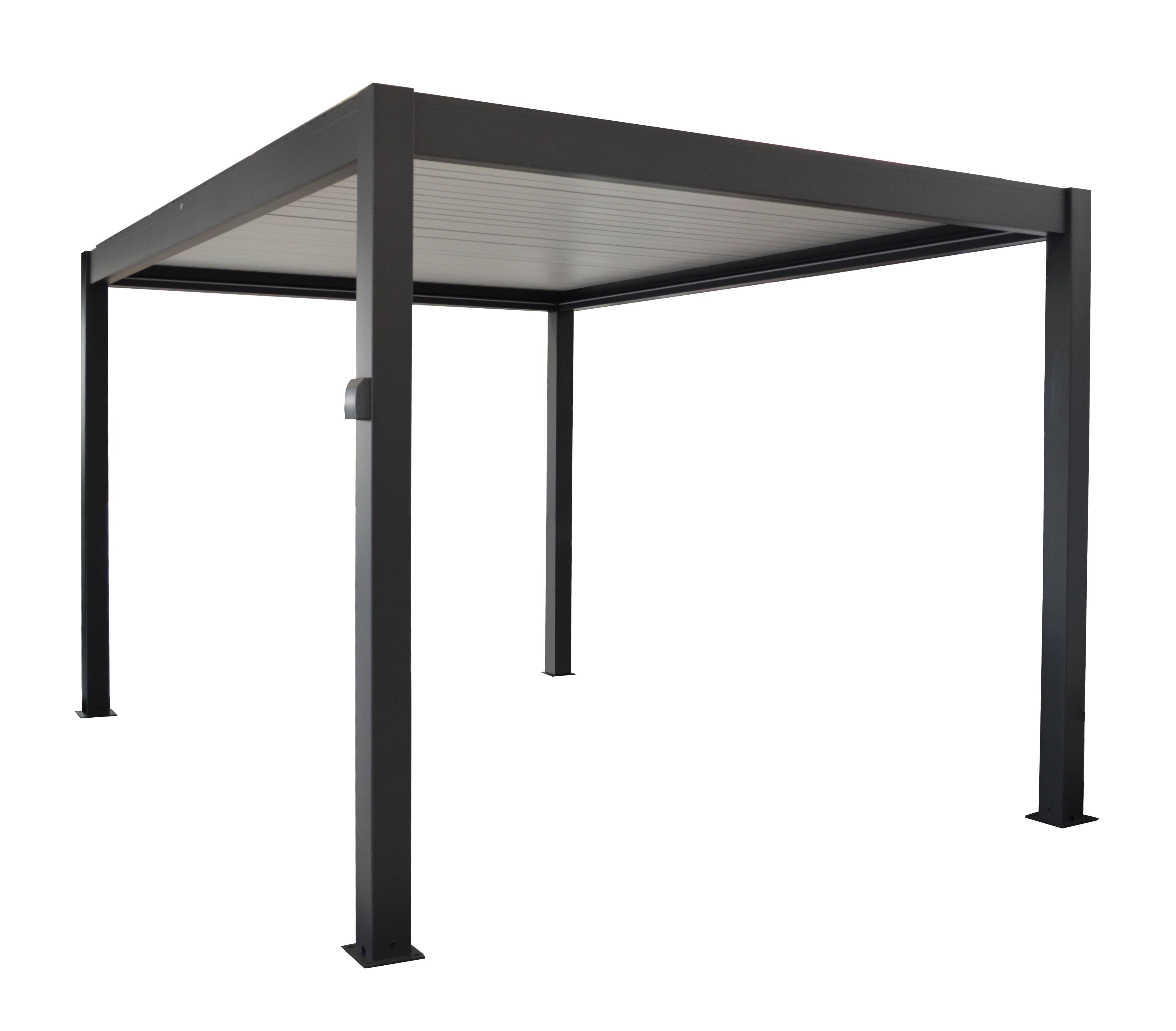 Proloisirs - Pergola bioclimatique autoportée 3x4m aluminium anthracite motorisée Zephir Proloisirs - Image 1