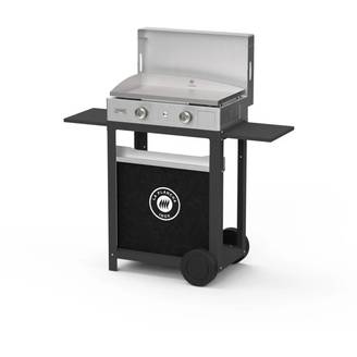 Le Marquier - La Plancha Inox Duo - Edition Plancha 260 gaz + chariot noir