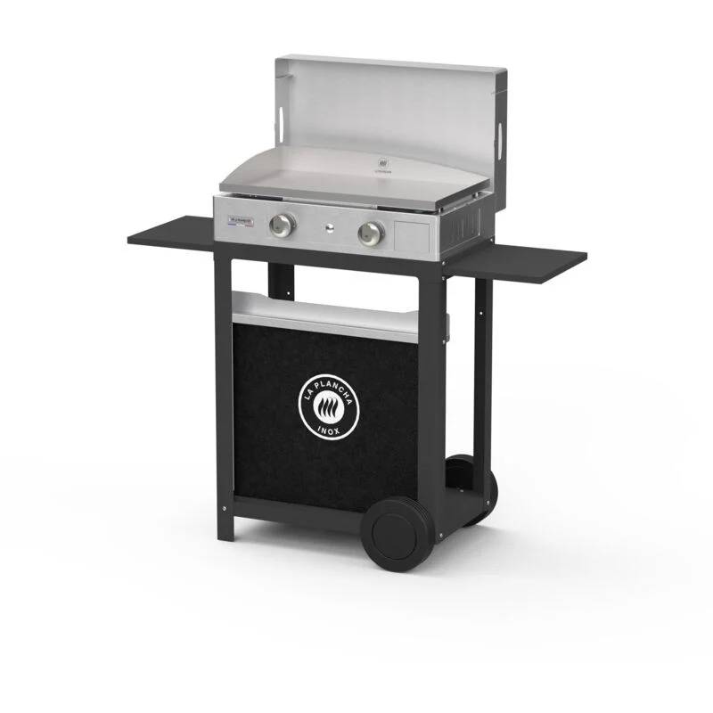 Le Marquier - La Plancha Inox Duo - Edition Plancha 260 gaz + chariot noir