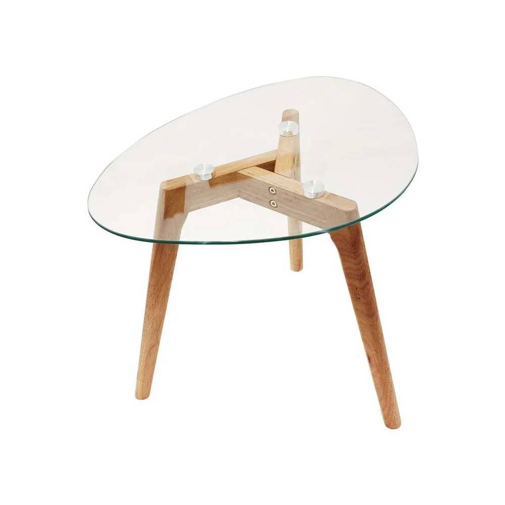 Tables gigognes galets verre trempé transparent L 60 x l 45 x H 43 cm - - Image 2