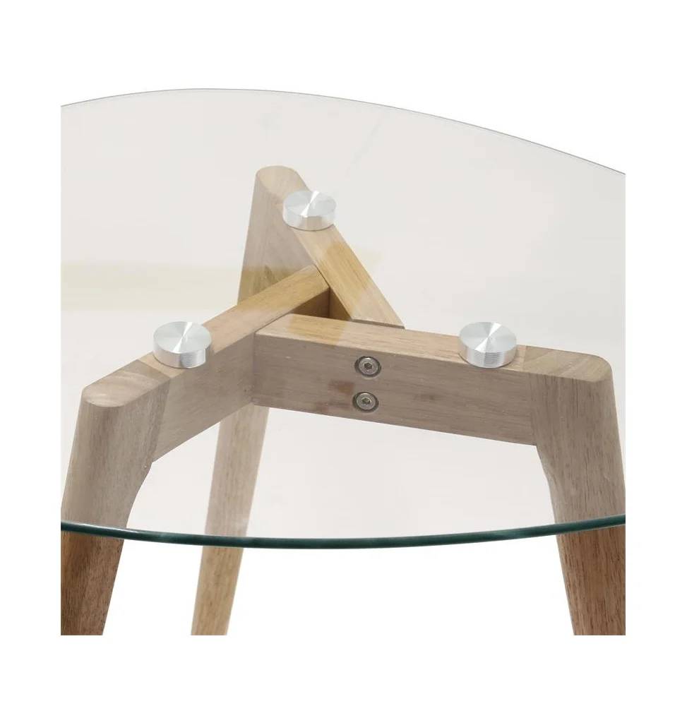 Tables gigognes galets verre trempé transparent L 60 x l 45 x H 43 cm - - Image 5