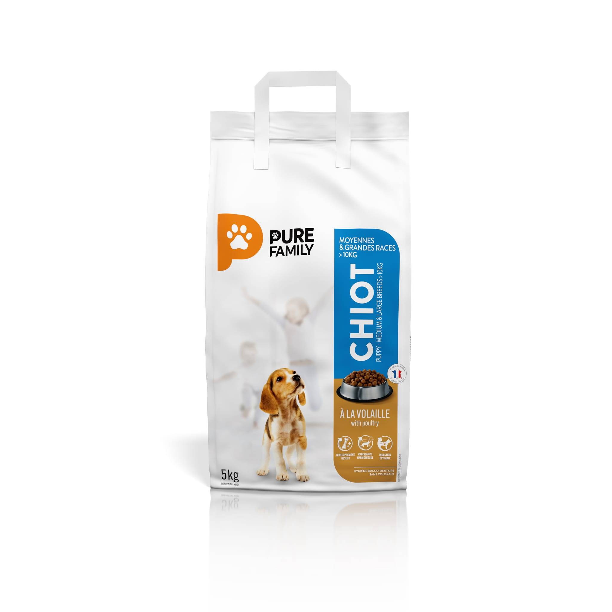 Pure Family - Croquettes chiot moyenne/grande taille volaille 5kg - Pure Family - Image 2