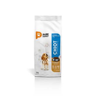 Pure Family - Croquettes chiot moyenne/grande taille volaille 15kg - Pure Family