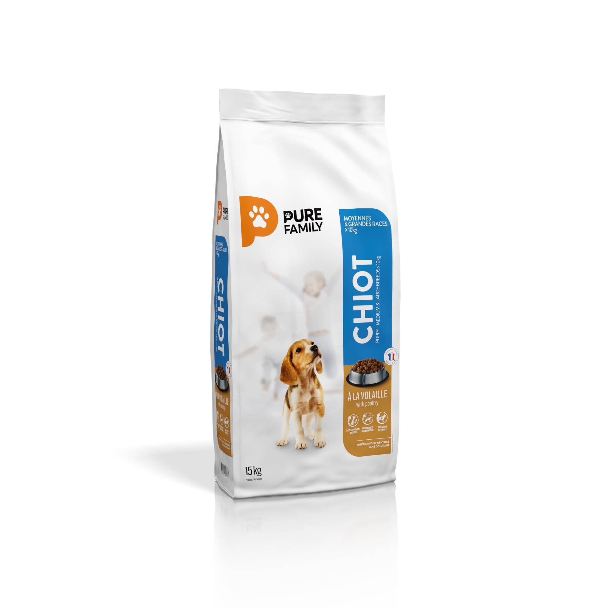 Pure Family - Croquetas cachorro mediano/grande tamaño ave 15kg - Pure Family - Imagen 2