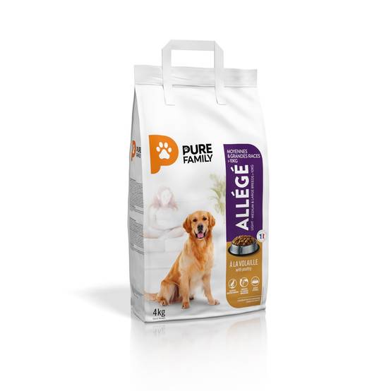 Pure Family - Croquettes chien de moyenne/grande taille allégées volaille 4kg - Pure Family - Image 1