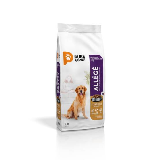 Pure Family - Croquettes chien de moyenne/grande taille allégées volaille 14 kg - PURE FAMILY - Image 1