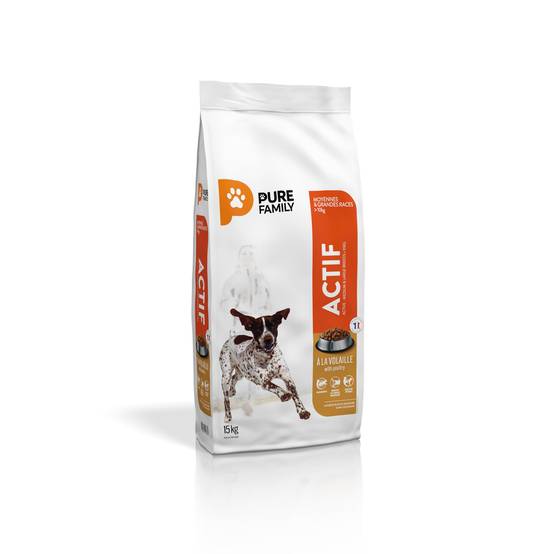 Pure Family - Croquettes chien de moyenne/grande taille actif volaille 15kg - Pure Family - Image 3