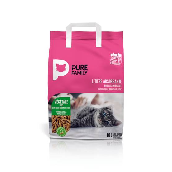 Pure Family - Litière absorbante végétale 10 L - PURE FAMILY
