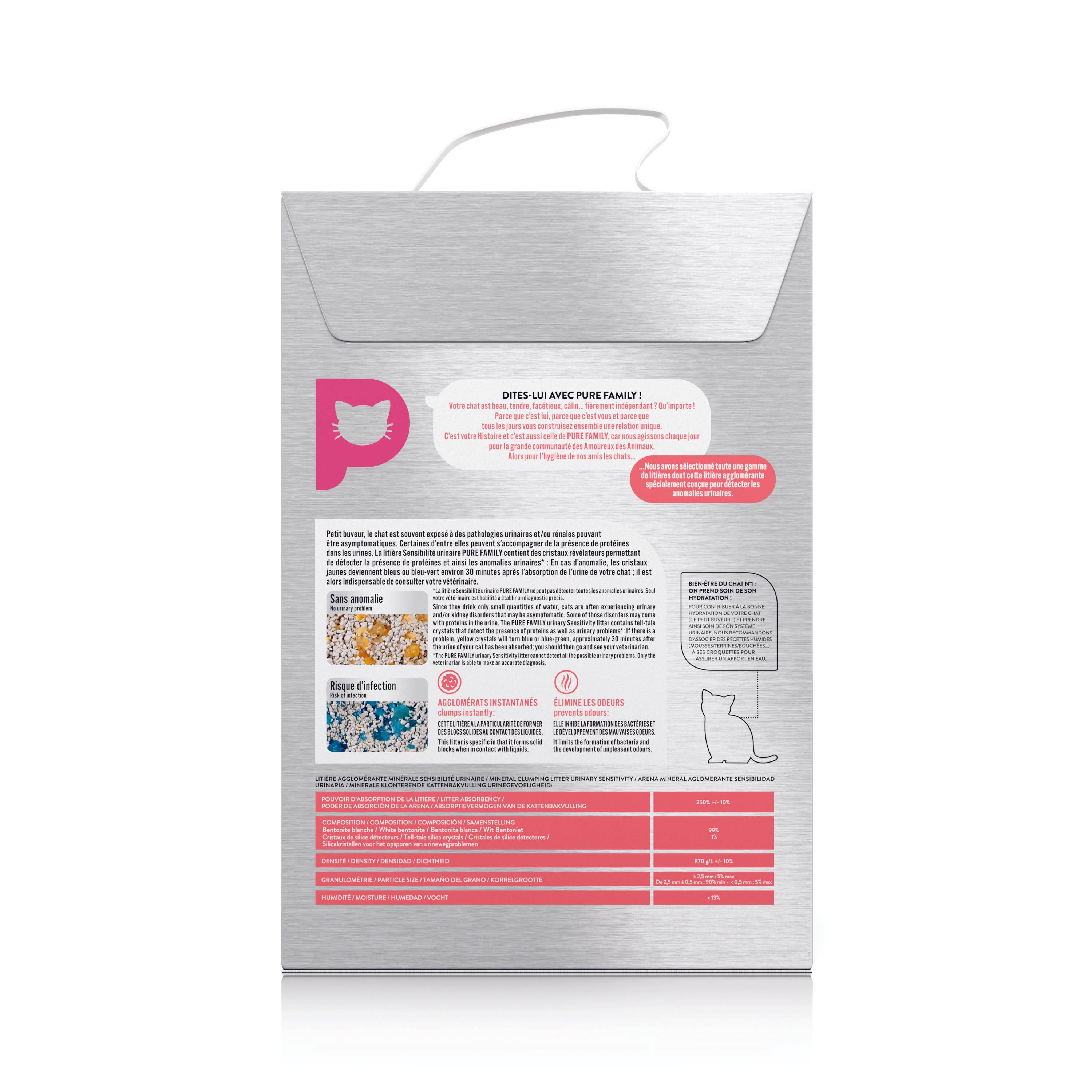 Pure Family - Litière pour chat agglomérante minérale sensibilité urinaire 5L - Pure Family - Image 2