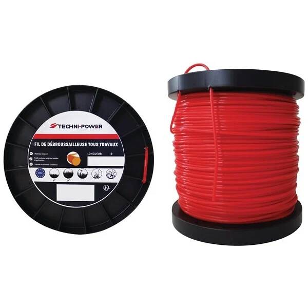 Techni-power - Fil débroussailleuse rond diamètre 1,6 mm longueur 100 m