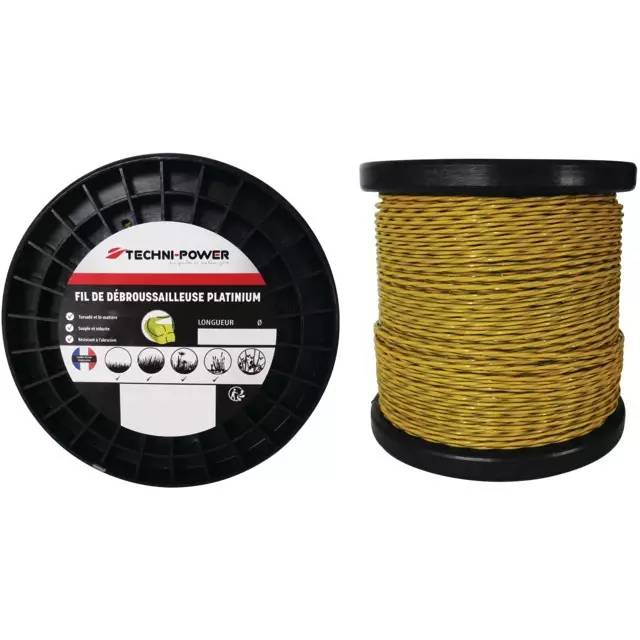Techni-power - Fil débroussailleuse torsadé Platinium bi matière diamètre 3 mm longueur 70 m