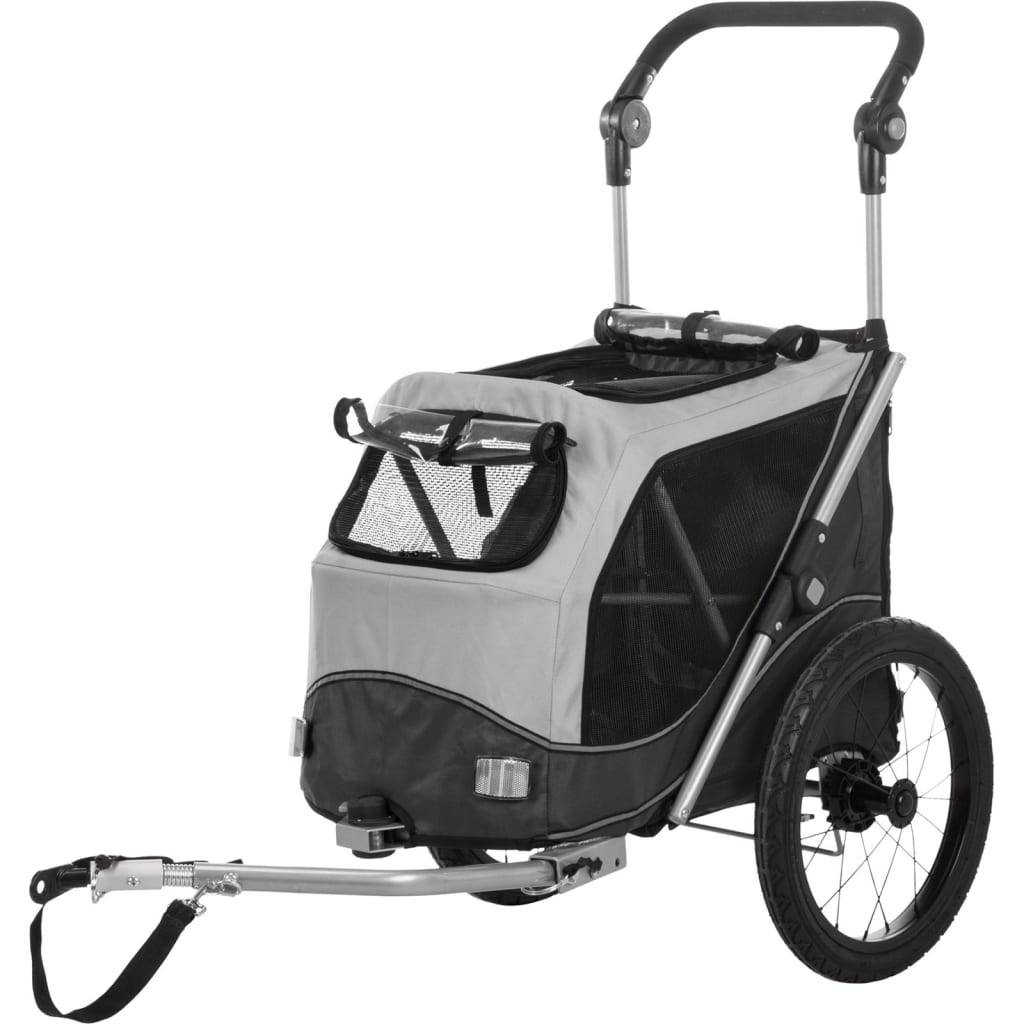 Roulotte de vélo pliable en acier gris L.58-93 l.74-114 cm modèle S - Trixie - Imagen 6