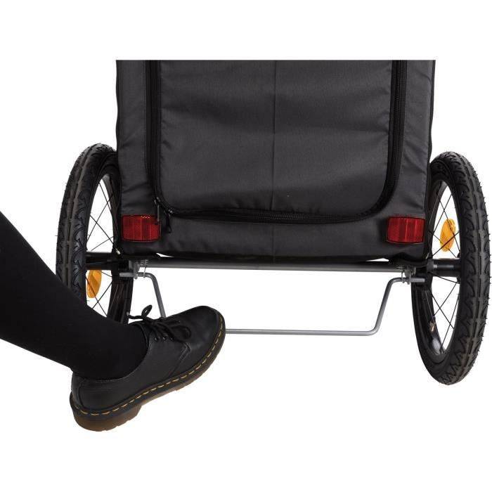 Roulotte de vélo pliable en acier gris L.58-93 l.74-114 cm modèle S - Trixie - Imagen 4