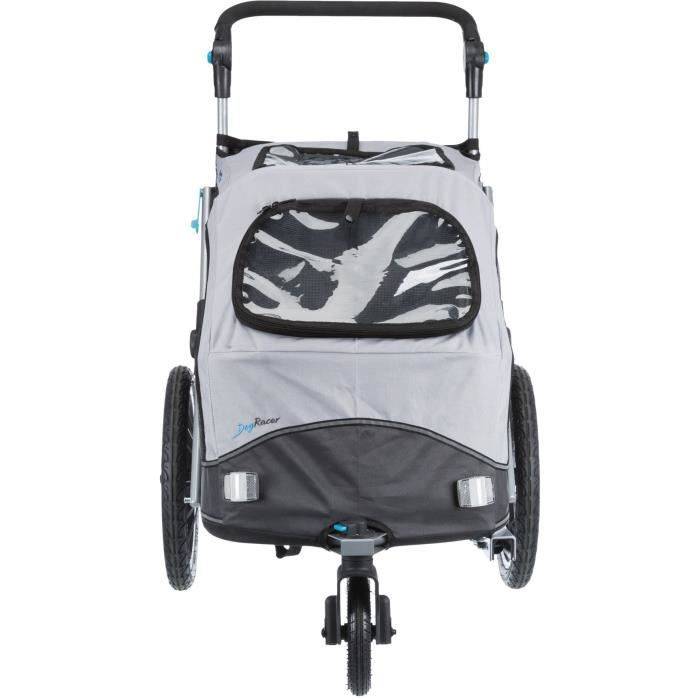 Roulotte de vélo pliable en acier gris L.58-93 l.74-114 cm modèle S - Trixie - Imagen 5
