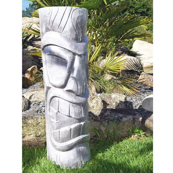 Décoriale - Tiki Mauri recyclé Blanc L.22 x l.22 x H.75 cm - Image 1