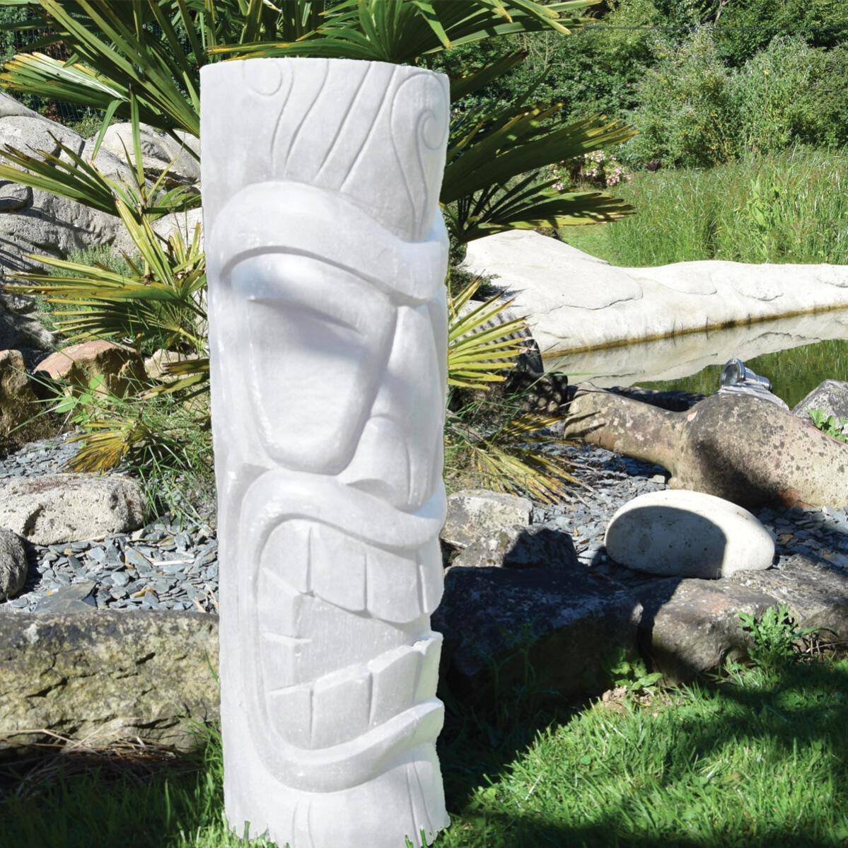 Décoriale - Tiki Mauri reciclado Blanco L.22 x l.22 x H.75 cm - Imagen 6