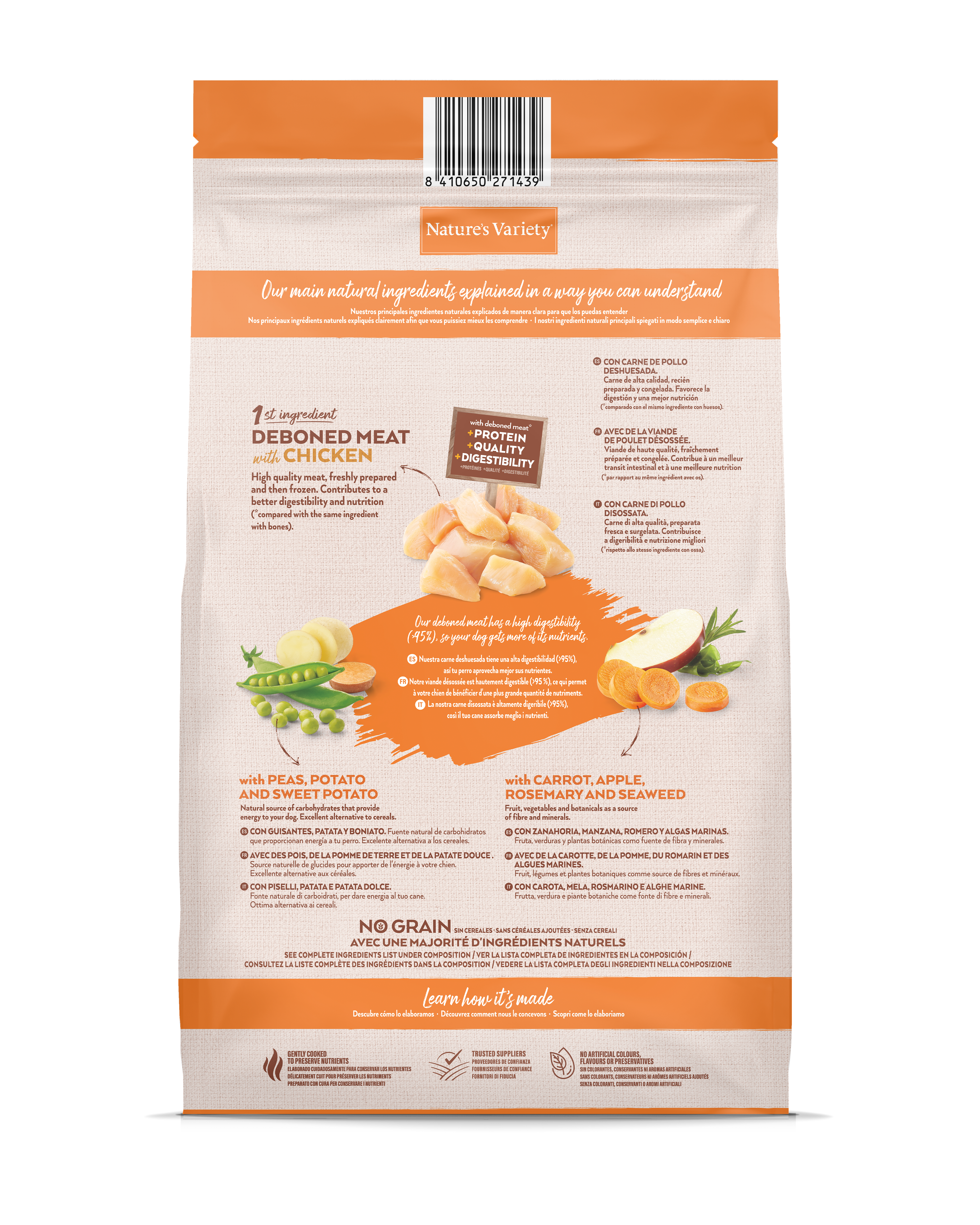 Croquetas para perro adulto sin cereales medium maxi pollo 10 kg - Nature's Variety - Imagen 2