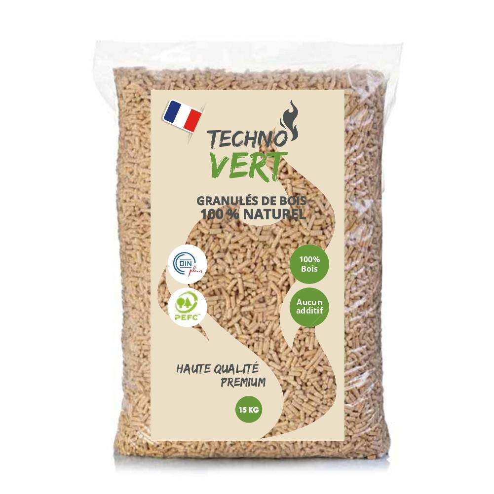 TECHNO VERT - Pellets / Granulés de bois naturel certifié DIN plus et PEFC 15 kg - TECHNO VERT - Imagen 1
