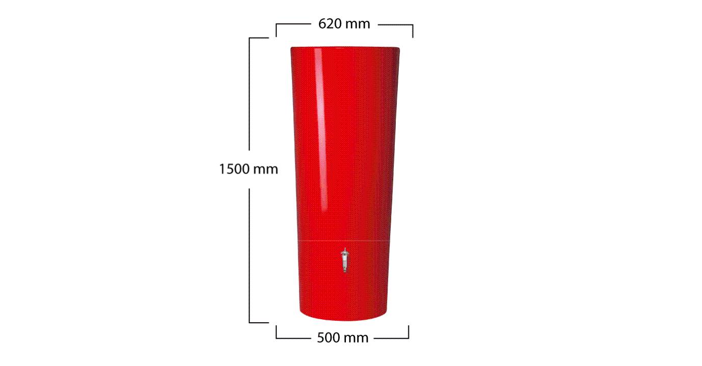 Garantia - Récupérateur d'eau de pluie 350L Tomato rouge - GRAF - Image 17