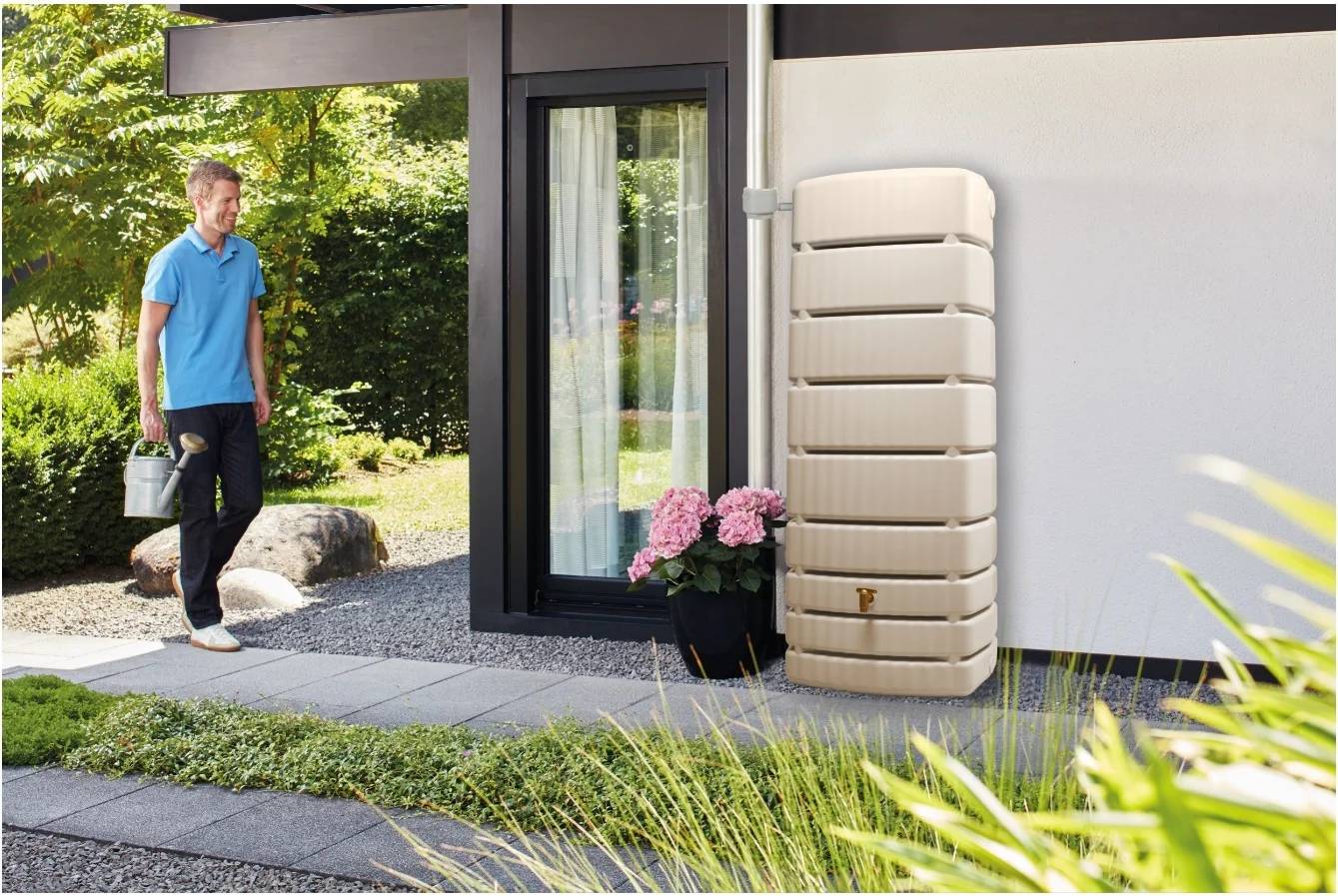 Garantia - Récupérateur d'eau de pluie 500L mural robinet et collecteur inclus Slim - GRAF - Image 11