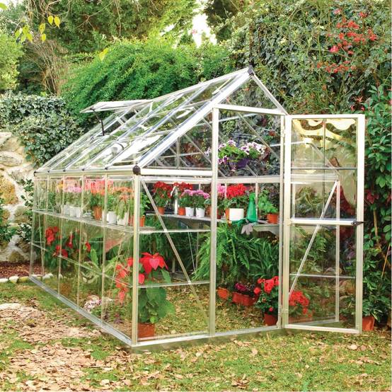 Canopia by Palram - Serre de jardin polycarbonate aluminium brut 5,7 m² Harmony avec embase - Canopia by Palram - Image 1