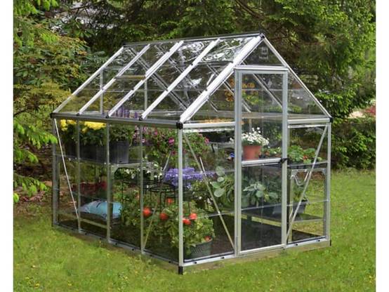 Canopia by Palram - Serre de jardin polycarbonate aluminium brut 4,6 m² Harmony avec embase - Canopia by Palram - Image 1