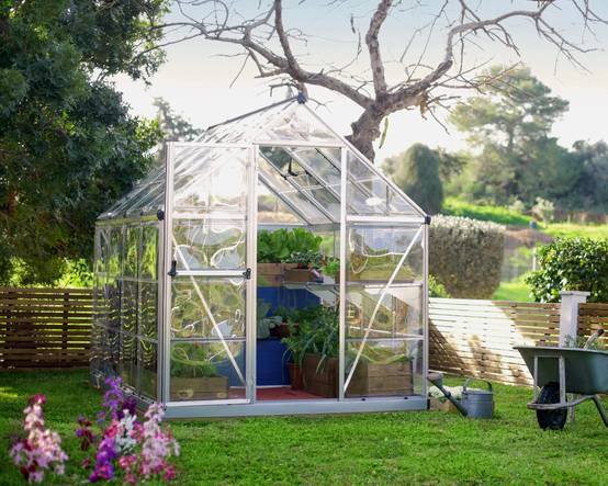 Canopia by Palram - Serre de jardin polycarbonate aluminium brut 4,6 m² Harmony avec embase - Canopia by Palram - Image 12