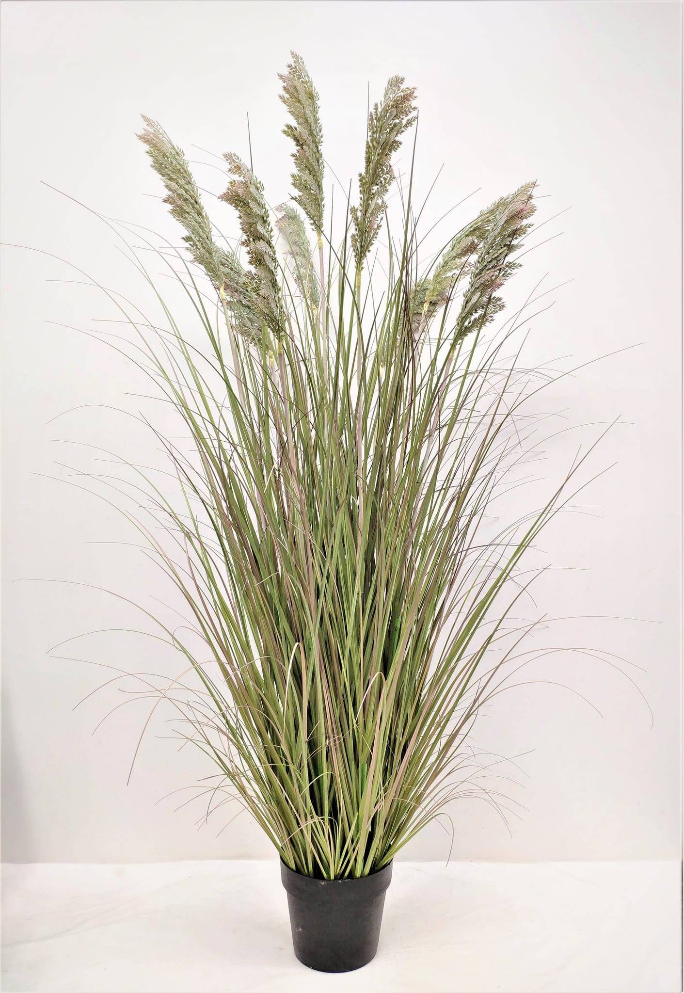 Graminée artificielle 9 herbes pampa vert dans pot 150 cm