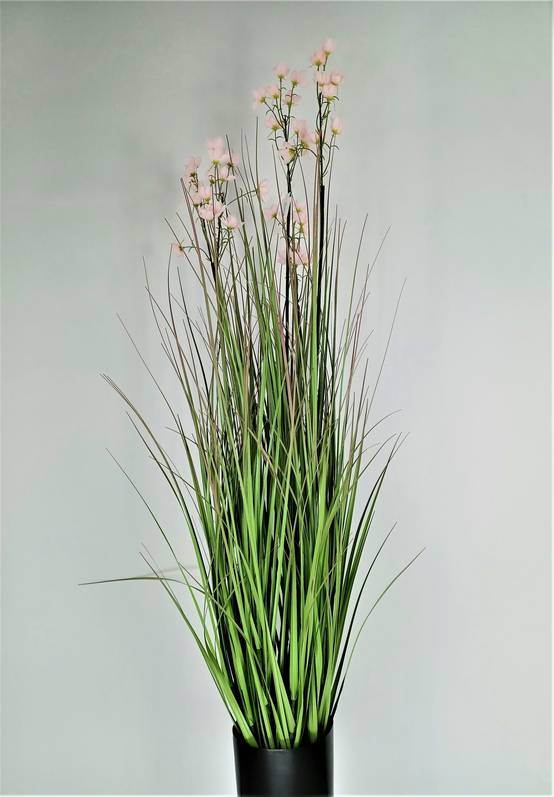 Graminée fleurs rose artificielle en pot 180 cm