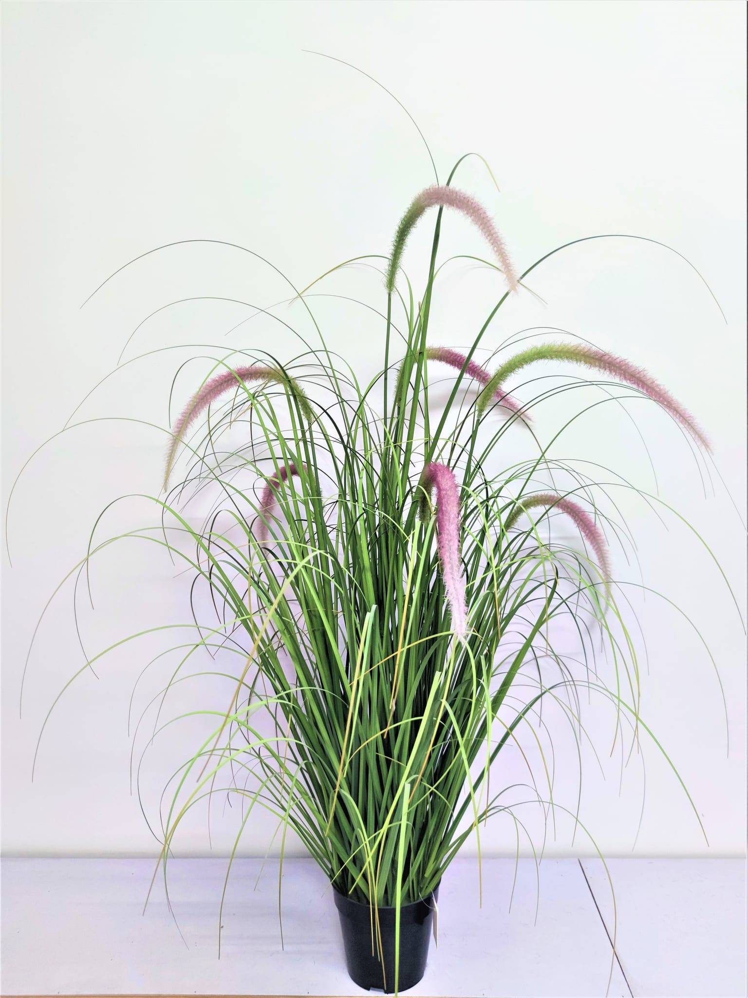 Graminée herbes joncs rose artificielle 120 cm dans pot