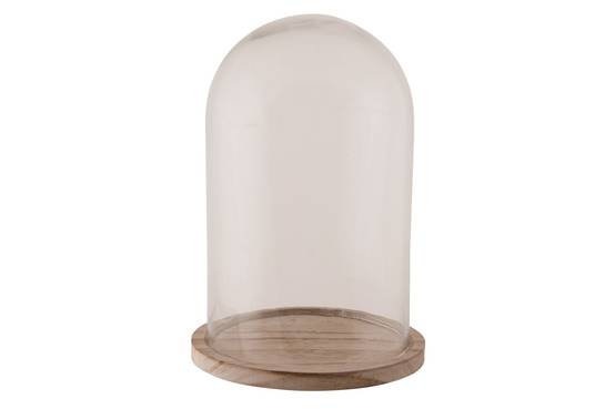 CLOCHE BASE BOIS D17X25CM