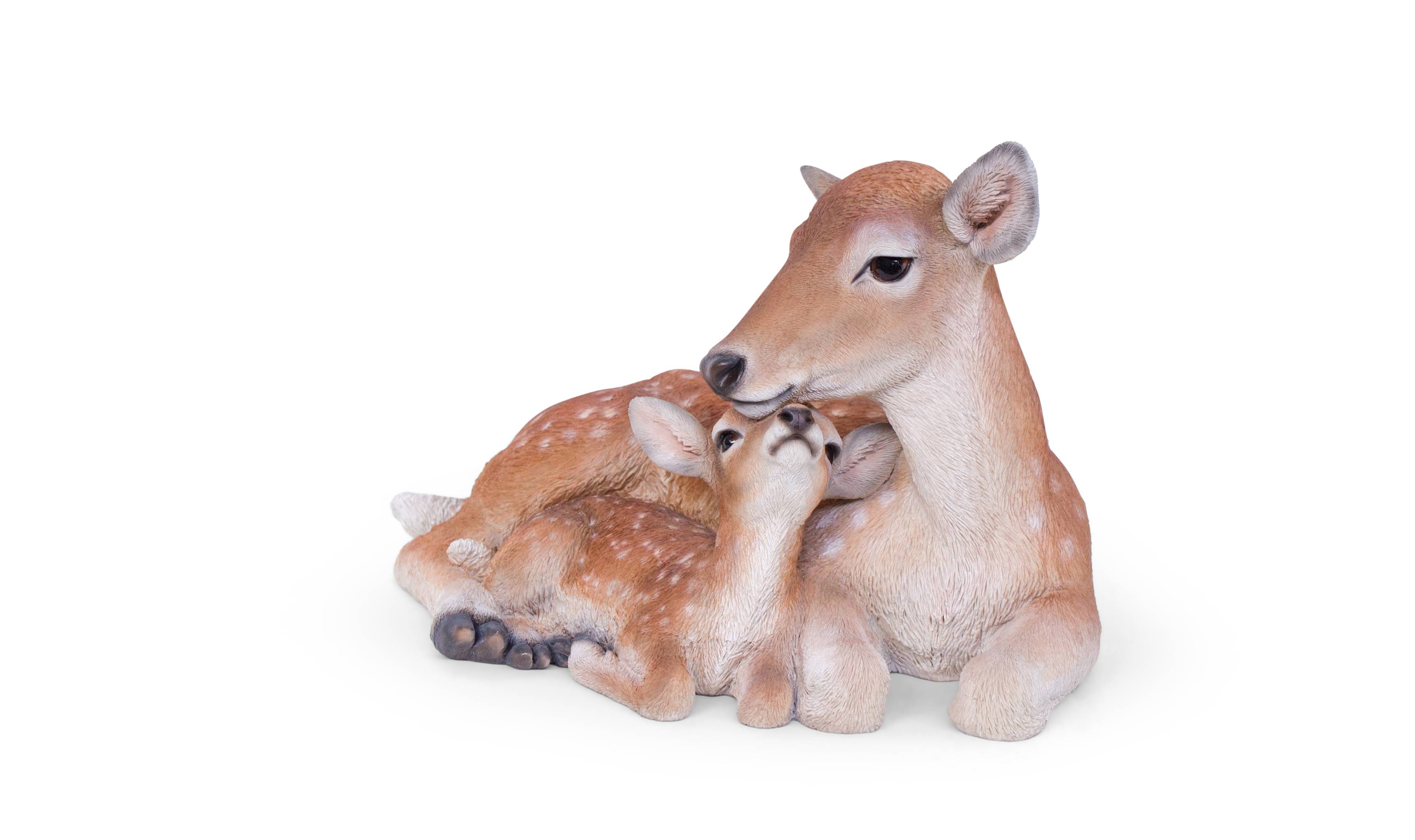 Garden ID - Sculpture biche avec bébé L.40 x l.31 x H.25 cm - Garden Id - Imagen 4