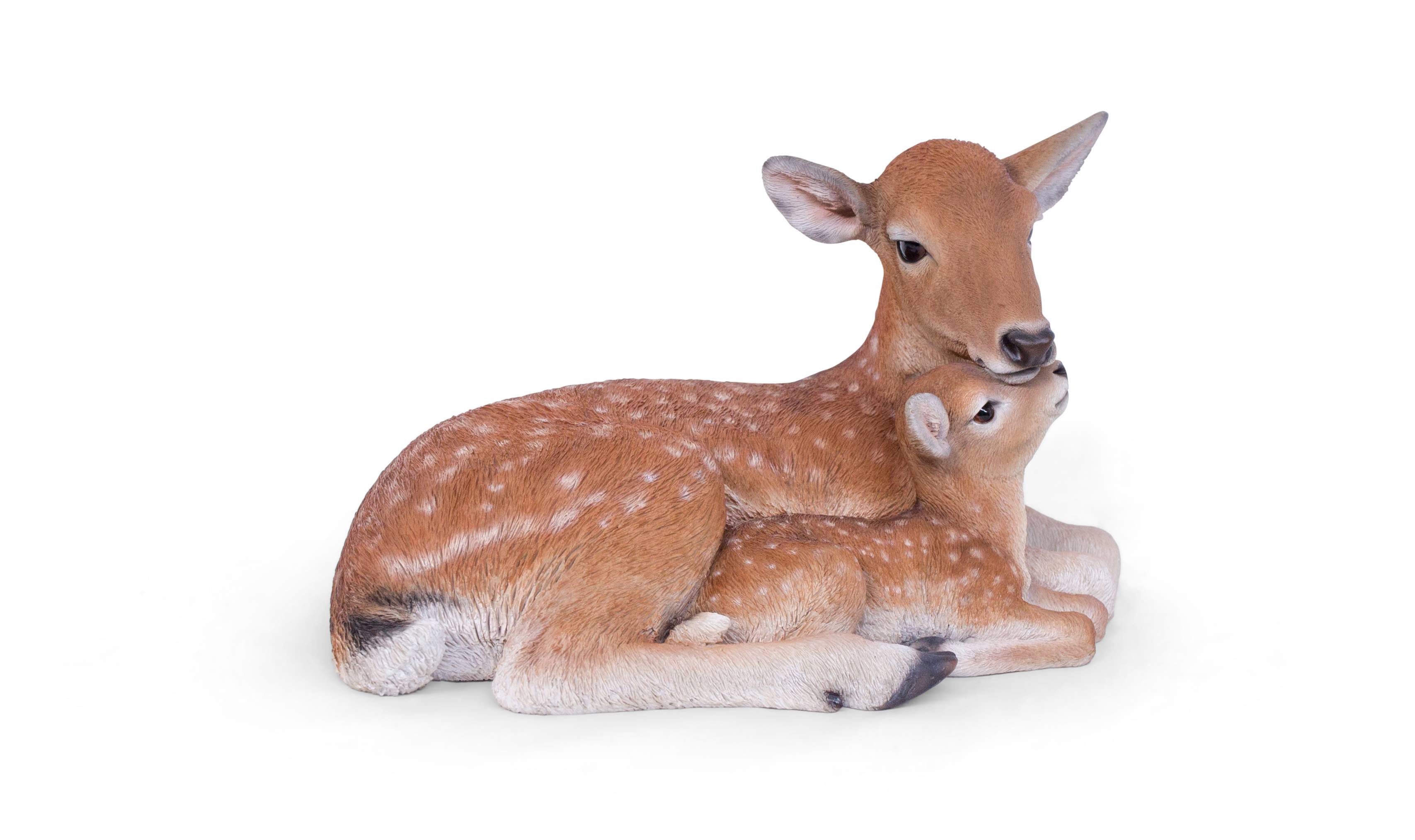 Garden ID - Sculpture biche avec bébé L.40 x l.31 x H.25 cm - Garden Id - Imagen 3