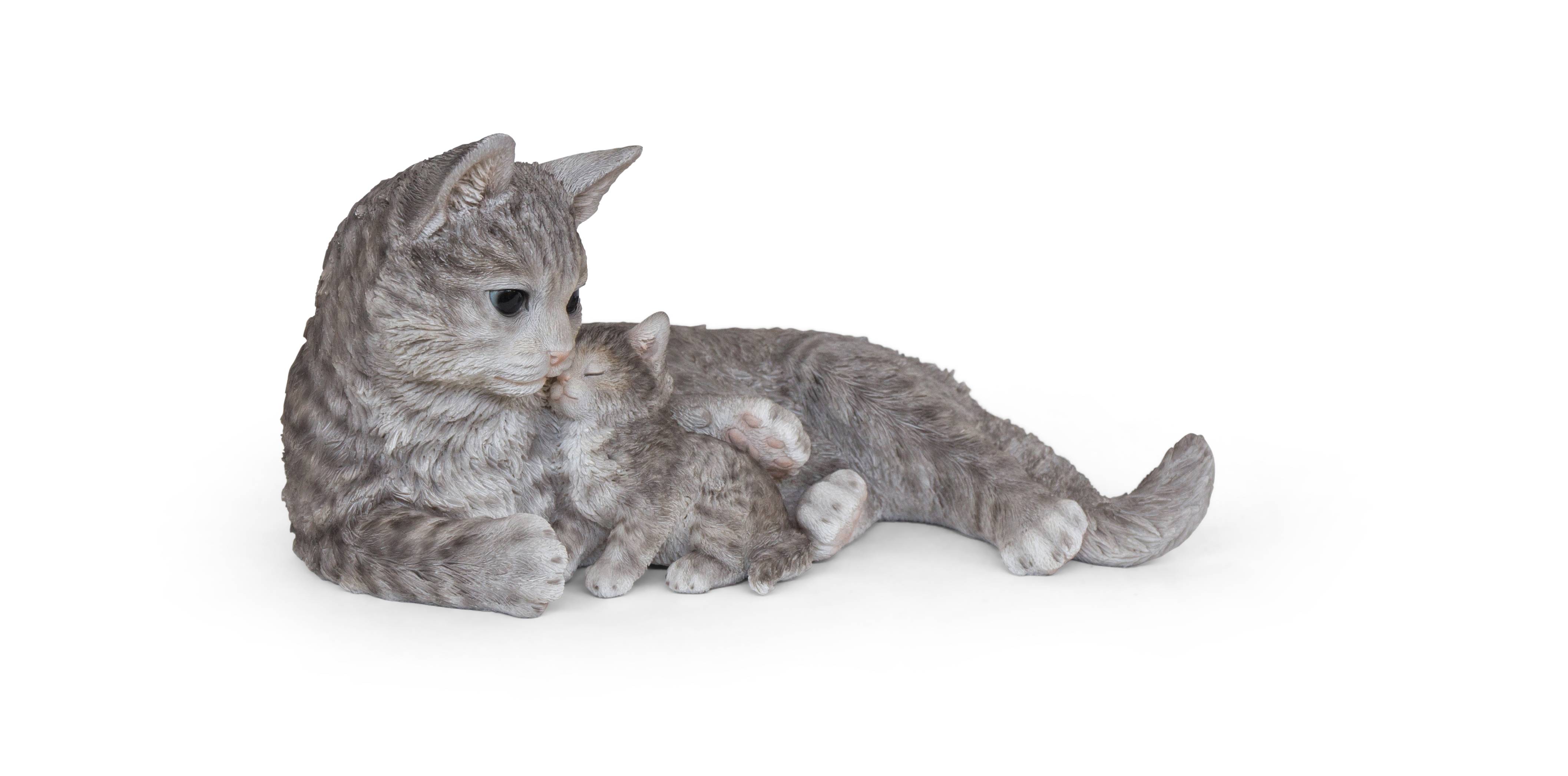 Garden ID - Sculpture chat avec chaton L.35 x l.21 x H.18 cm - Garden Id - Imagen 5