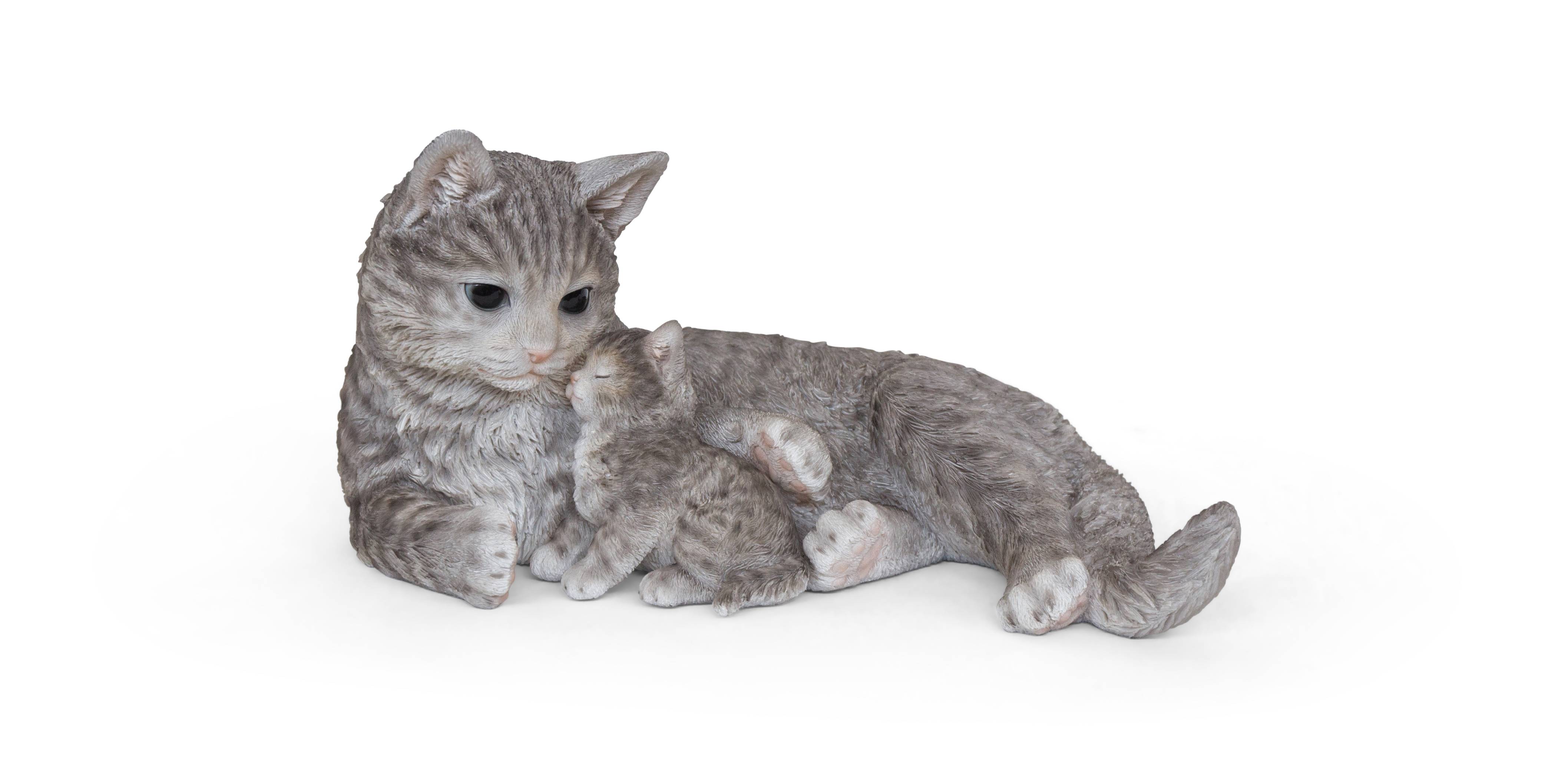 Garden ID - Sculpture chat avec chaton L.35 x l.21 x H.18 cm - Garden Id - Imagen 4