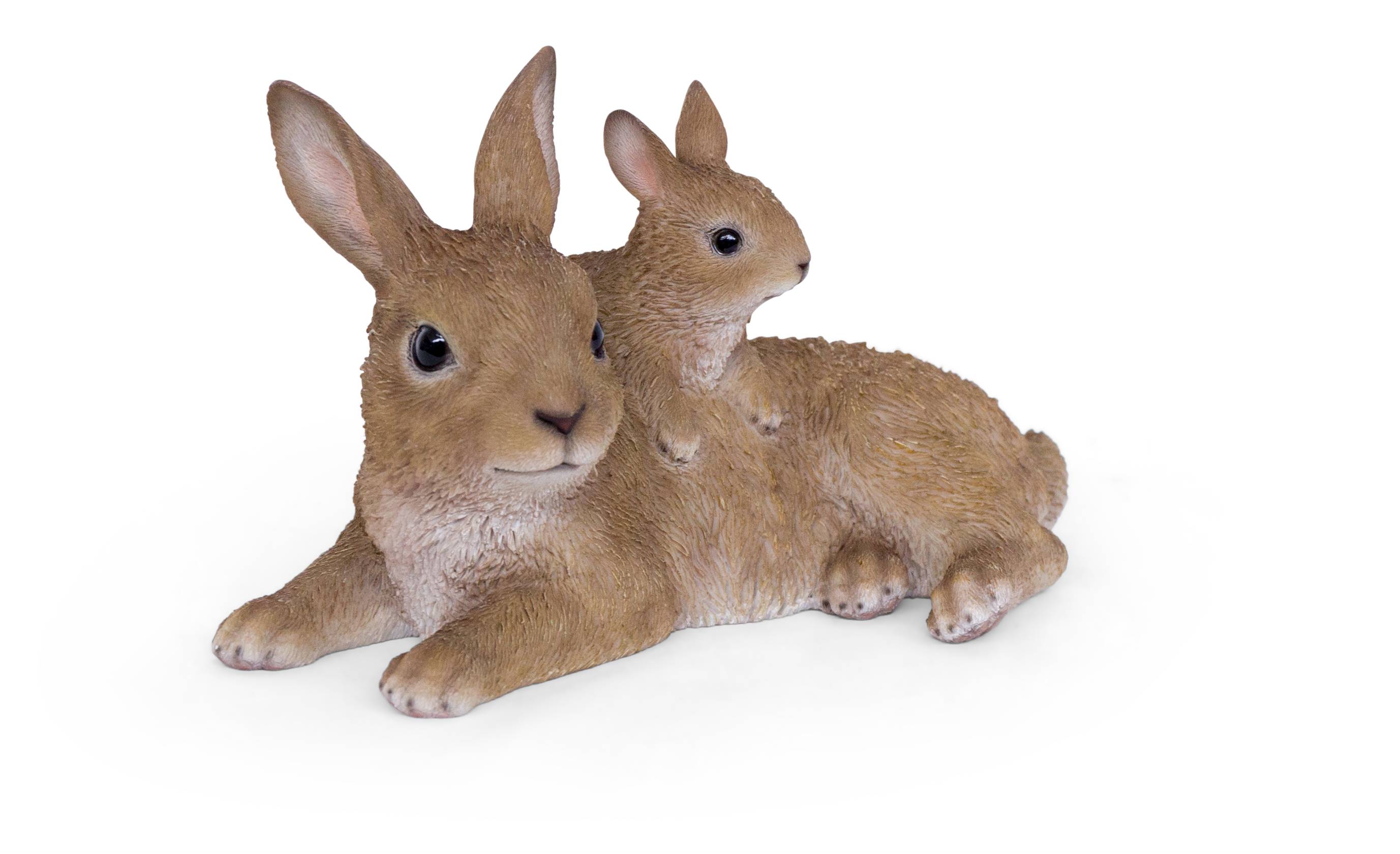 Garden ID - Sculpture lapin avec bébé L.27 x l.19 x H.16 cm - Garden Id - Imagen 1