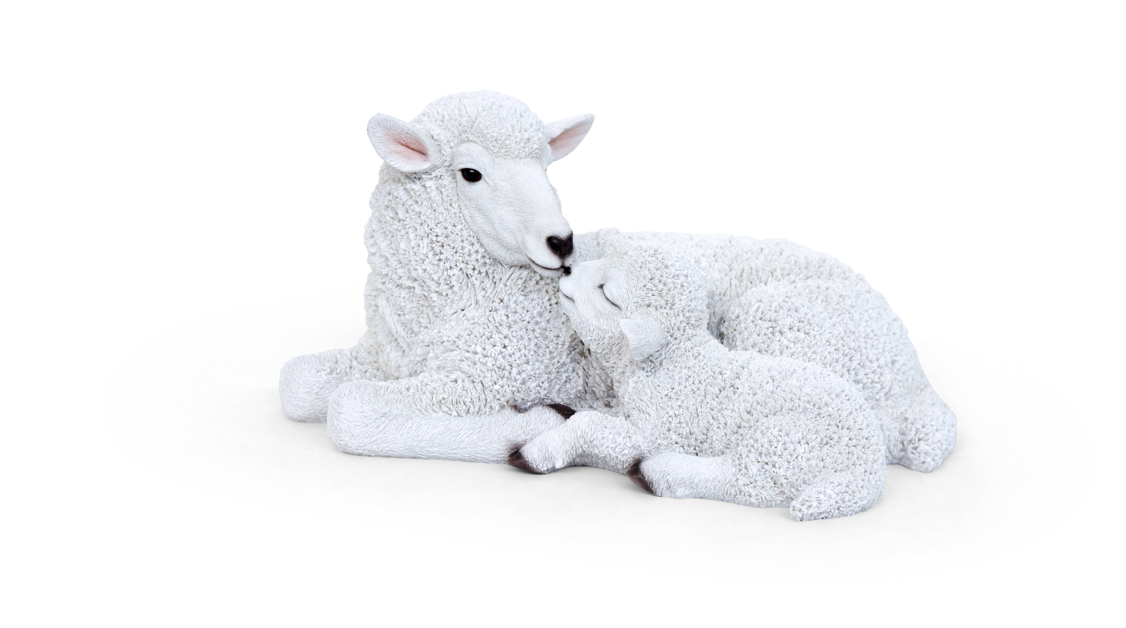 Garden ID - Sculpture mouton avec agneau L.34 x l.24 x H.17 cm - Garden Id - Imagen 5