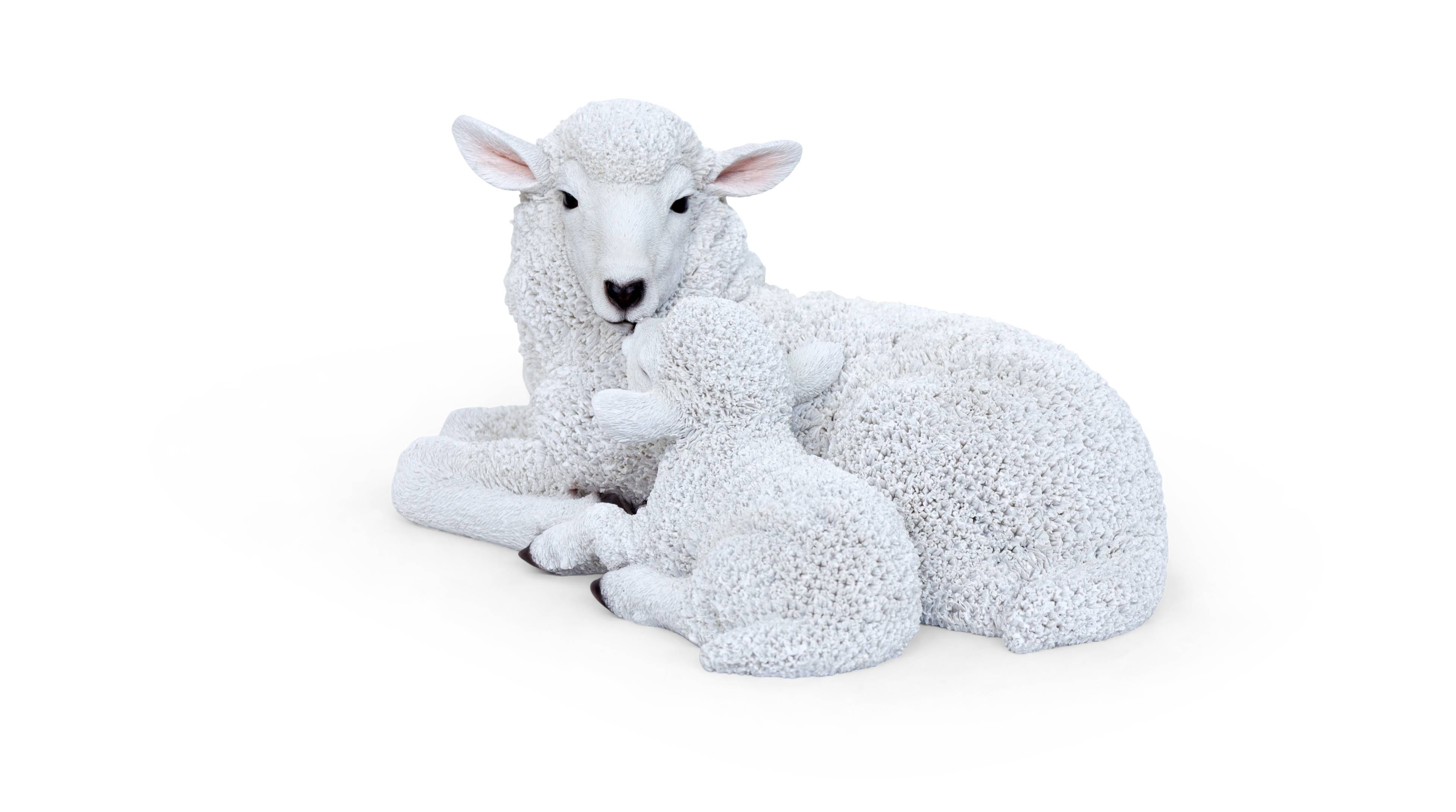 Garden ID - Sculpture mouton avec agneau L.34 x l.24 x H.17 cm - Garden Id - Imagen 3