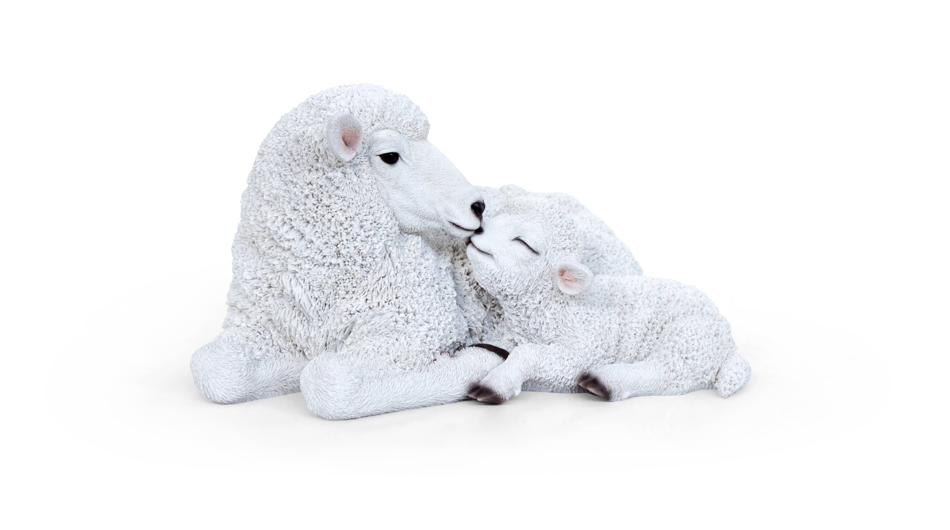 Garden ID - Sculpture mouton avec agneau L.34 x l.24 x H.17 cm - Garden Id - Imagen 2