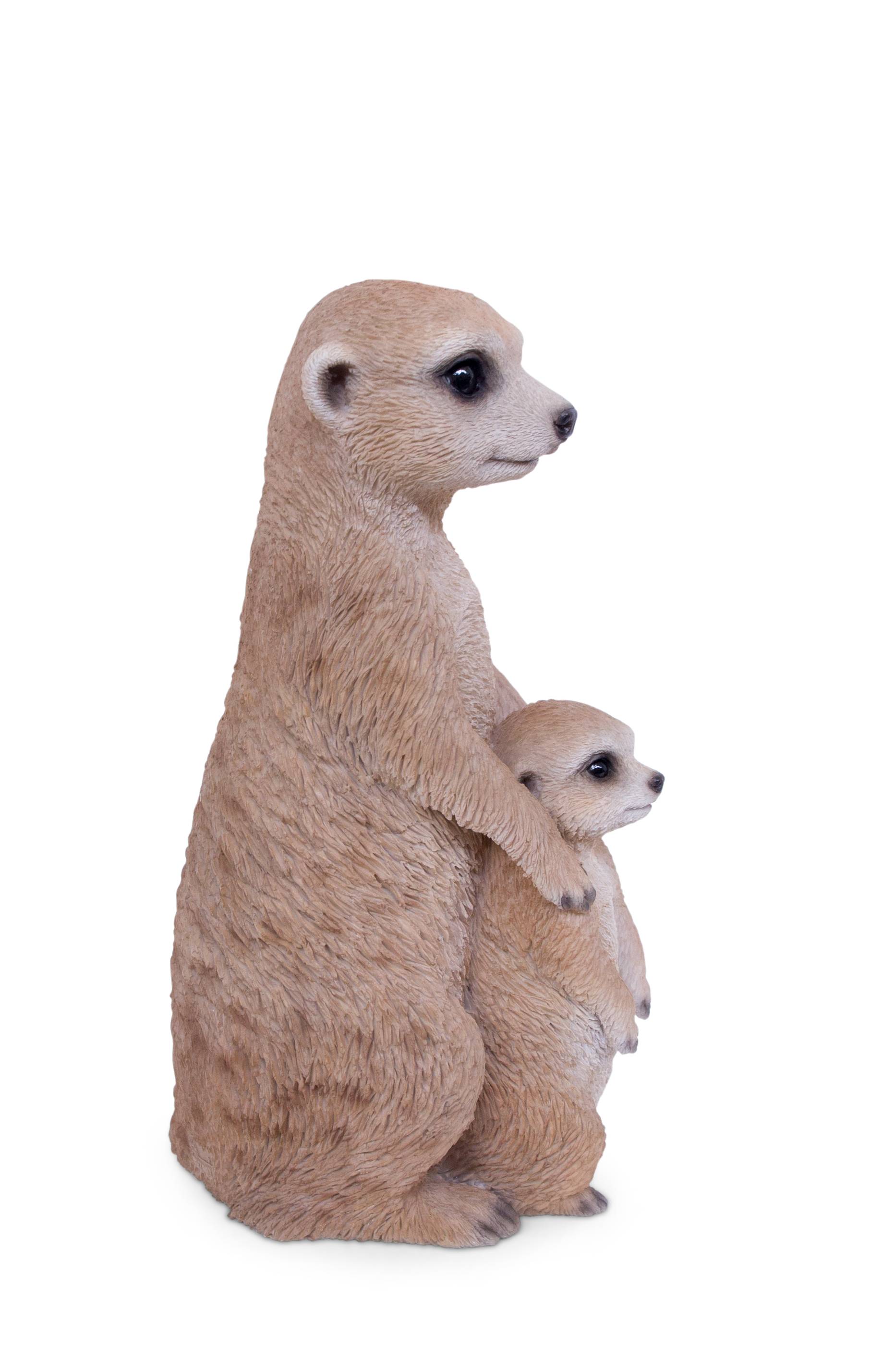 Garden ID - Sculpture suricate avec bébé L.15 x l.12 x H.26 cm - Garden Id - Imagen 3