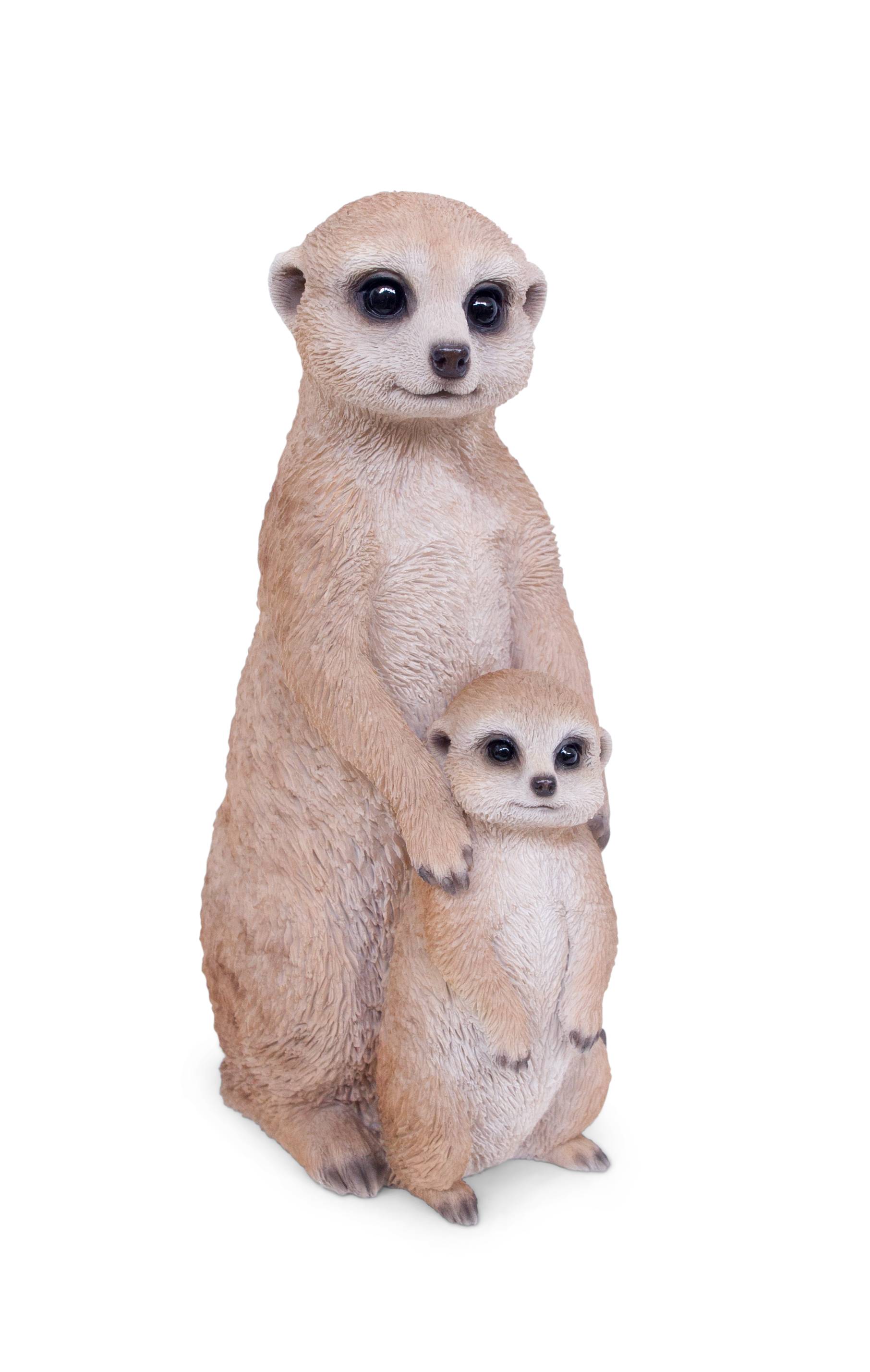 Garden ID - Sculpture suricate avec bébé L.15 x l.12 x H.26 cm - Garden Id - Imagen 4