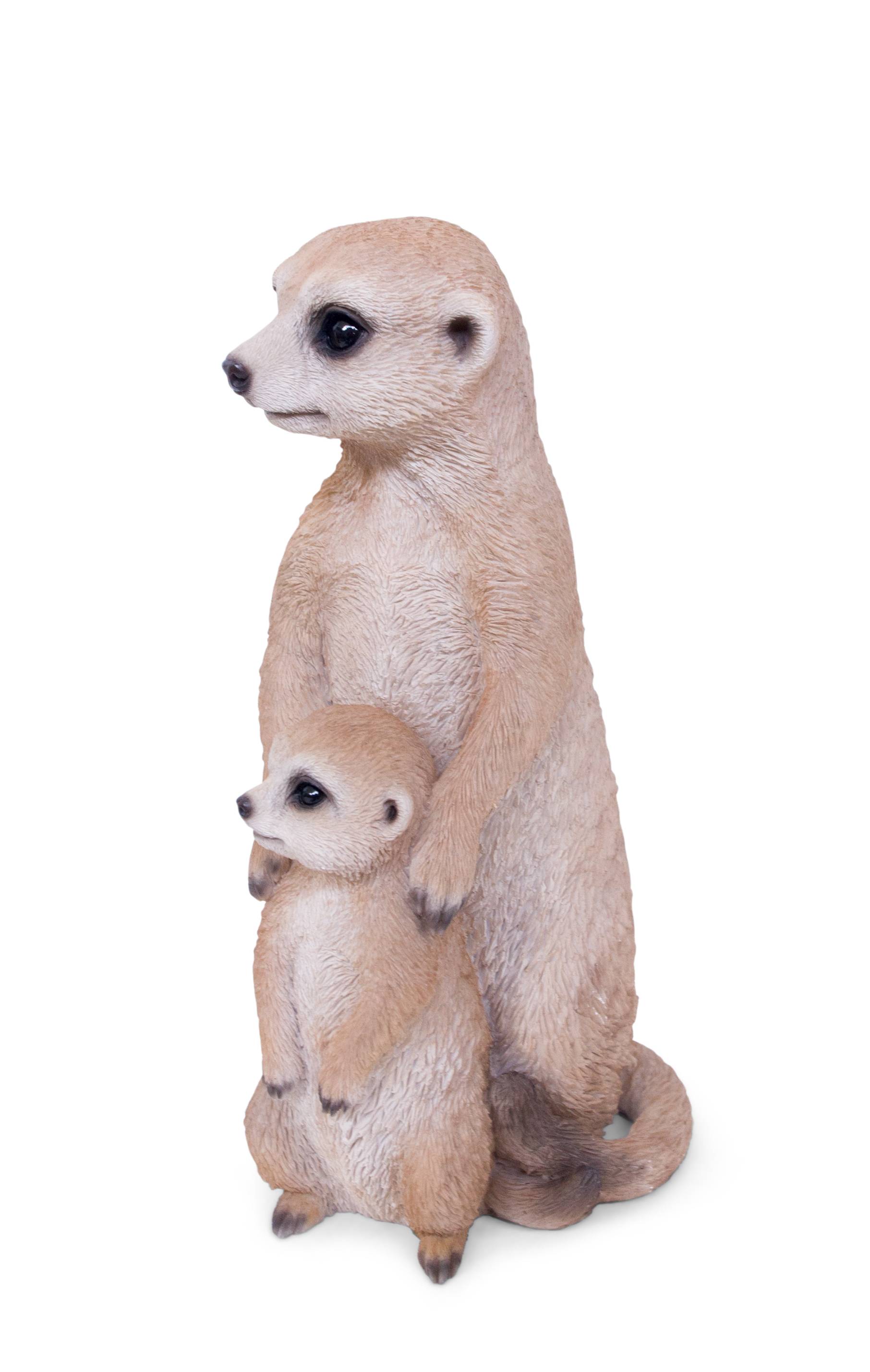 Garden ID - Sculpture suricate avec bébé L.15 x l.12 x H.26 cm - Garden Id - Imagen 5