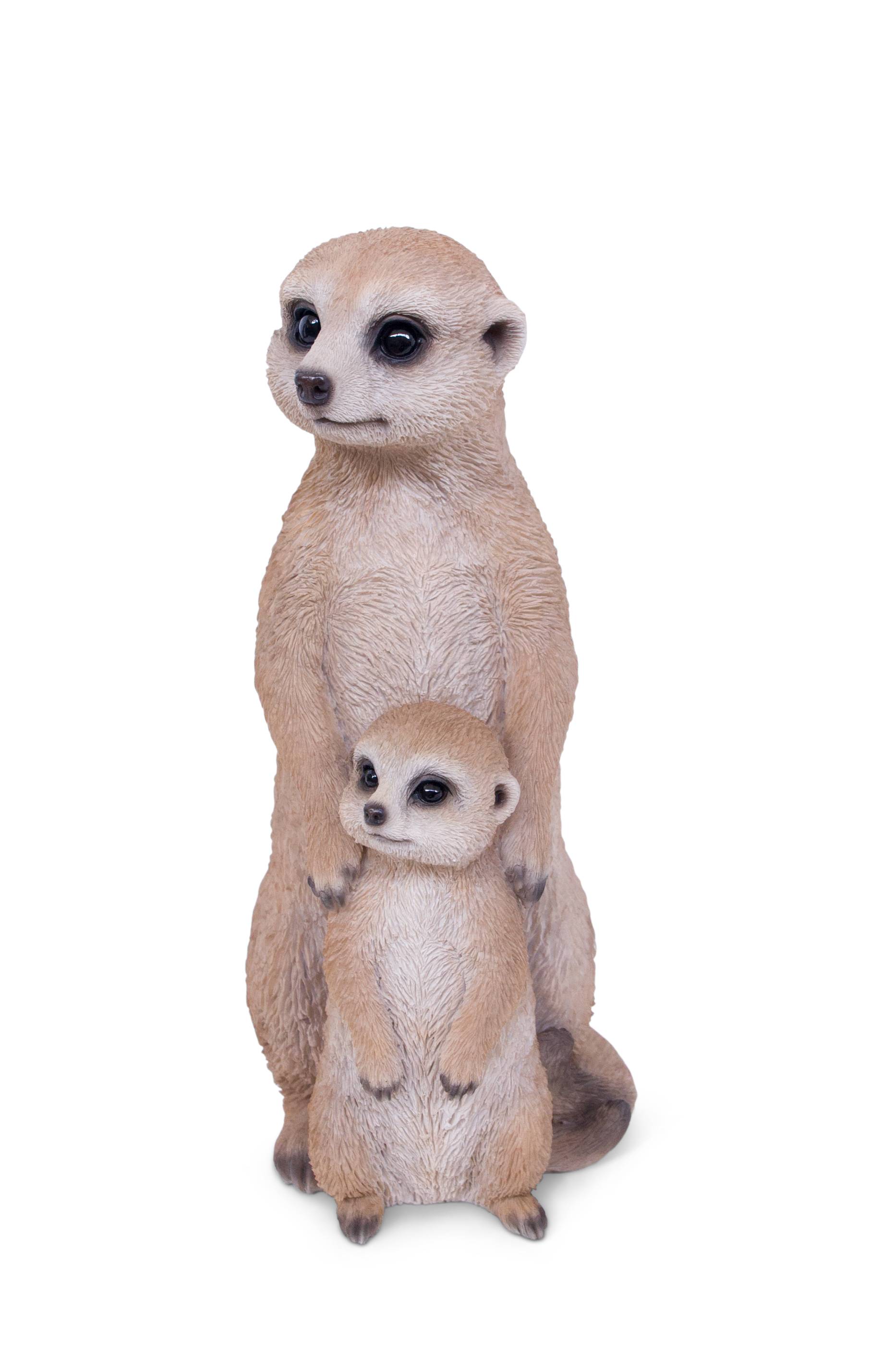 Garden ID - Sculpture suricate avec bébé L.15 x l.12 x H.26 cm - Garden Id - Imagen 1