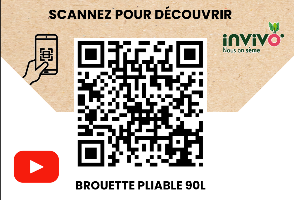 Invivo Nous On Sème - Carretilla de jardín plegable 2 ruedas 90L - INVIVO Nous on sème - Imagen 8